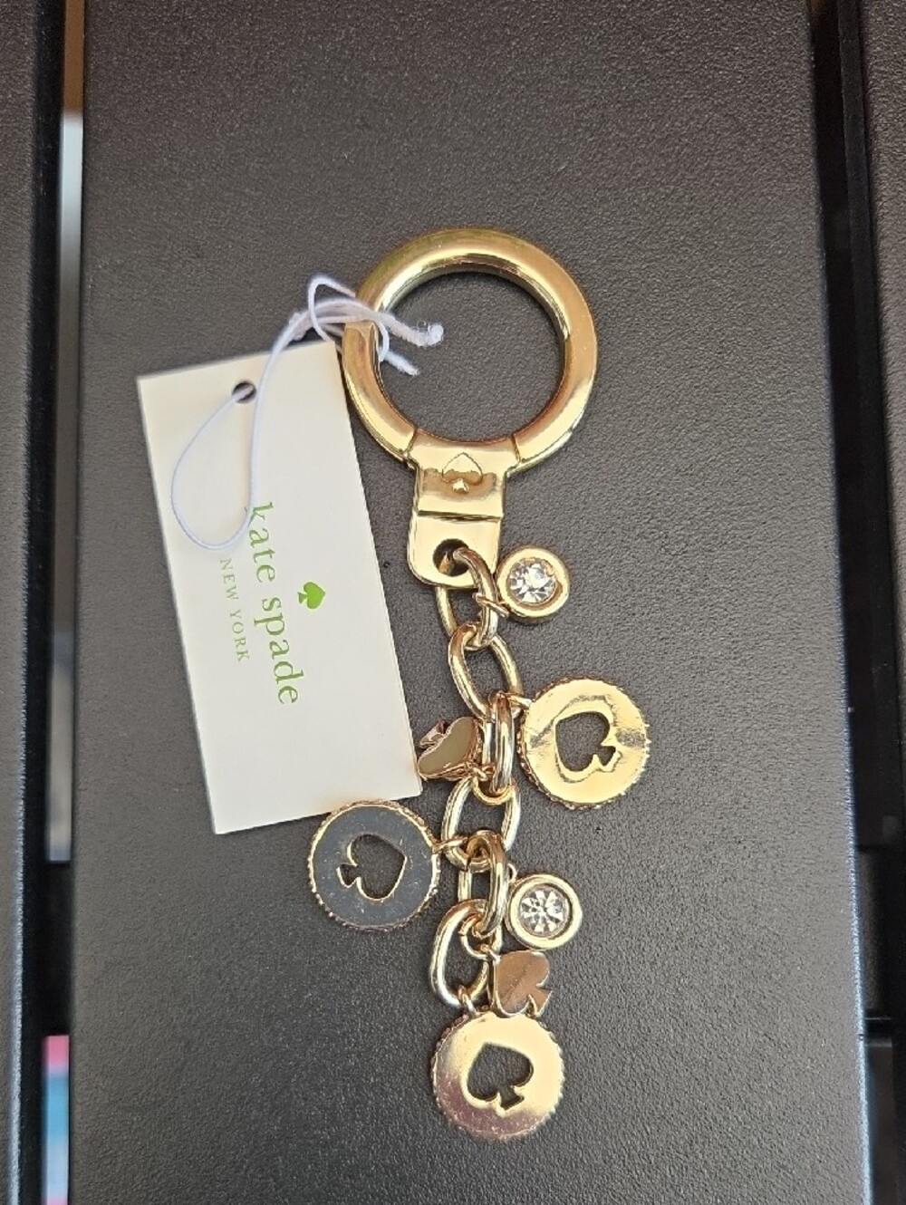 kate spade Gold-Tone Clover & Cutout Charm Keyring - Picture 3 of 5